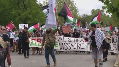 Protesta pro palestina en el Campus de la Universidad de Chicago