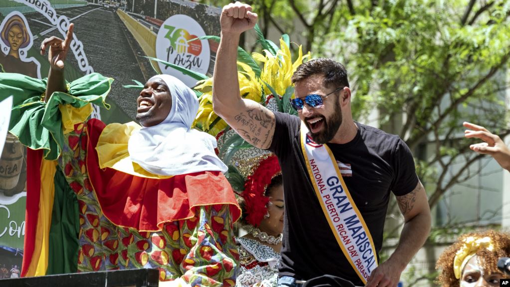 Ricky Martin en el Desfile Puertorriqueño de Nueva York