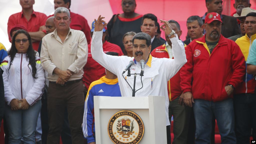 Nicolas Maduro en un acto publico