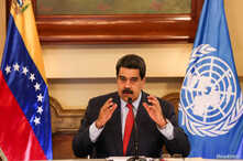 El presidente de Venezuela, Nicolás Maduro, durante una reunión con representantes de la ONU en Caracas, el sábado 12 de enero de 2019.