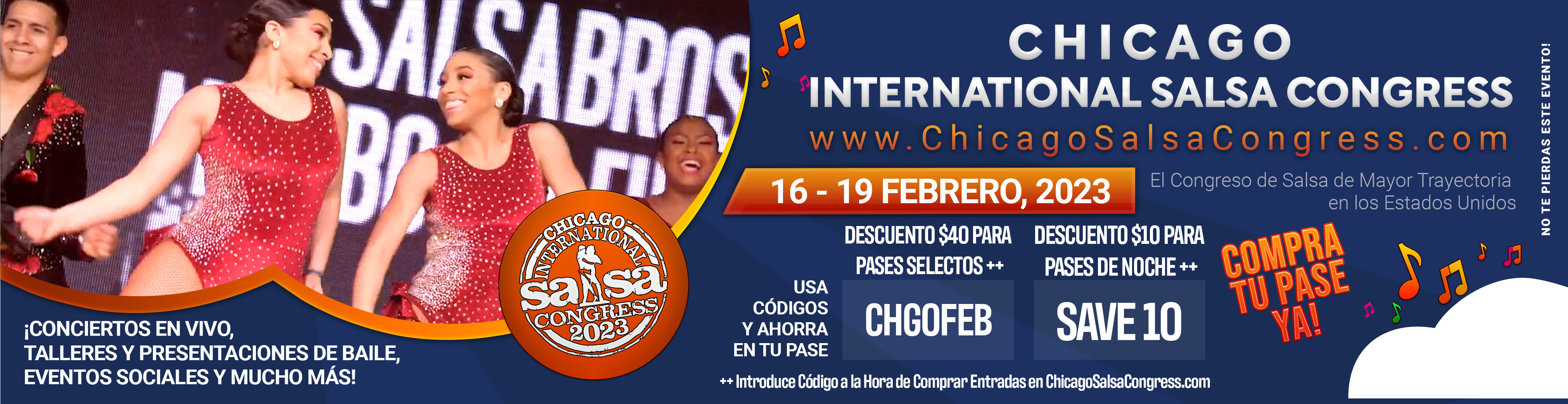 International Chicago Salsa Congress 2023 • Febrero 16 al 19 en el Westin O'Hare